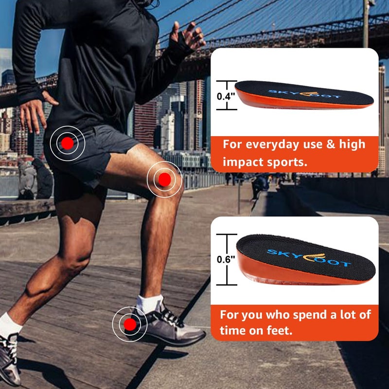 Skyfoot Orthopedic Heel Lift Inserts  Shock Absorption and Cushioning Height Increase Insoles for Achilles Tendonitis Relief  Heel Spurs  Heel Pain and Plantar Fasciitis (Large - 2/5"" Thick) - Image 3